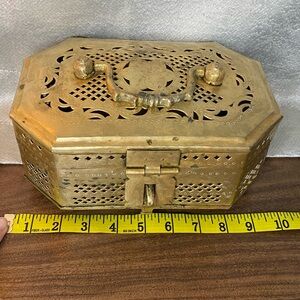 EXTRA LARGE Vintage Brass Trinket Box / Cricket box